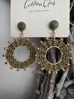 NIEUW > Groene Cotton Club oorbellen, Overige materialen, Nieuw, Ophalen of Verzenden, Knopjes of Stekers