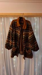 Stoere oversized wollen vintage jas, Bruin, Maat 46/48 (XL) of groter, Ophalen of Verzenden, Onbekend