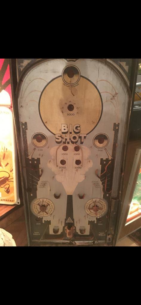 Vintage Gotham Big Shot Knikker Flipperkast Jaren 60 Speelgo, Antiek en Kunst, Antiek | Speelgoed, Verzenden