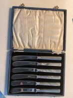 Set van verzilverde boter mesjes in originele doos, Antiek en Kunst, Antiek | Bestek, Ophalen of Verzenden