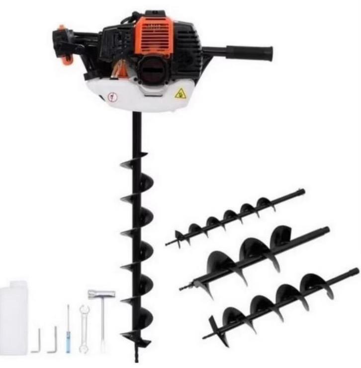 Benzine grondboor schroefboor + 3 grondboren GRATIS BEZORGD!, Tuin en Terras, Hand-tuingereedschap, Nieuw, Grondboor, Verzenden