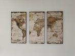 3 delige schilderij serie wereldkaart, Ophalen, Minder dan 50 cm, Schilderij, 75 cm of meer