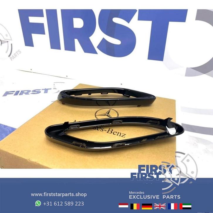 AMG LINE UITLAAT SIERLIJSTEN ZWART L/R Mercedes W177 W247 C1, Auto-onderdelen, Uitlaatsystemen, Mercedes-Benz, Gebruikt, Ophalen of Verzenden