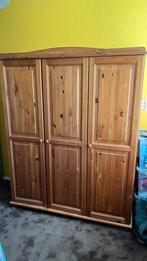 Grenen Kledingkast hang-leg, Huis en Inrichting, Ophalen, Gebruikt, 100 tot 150 cm, Met hangruimte