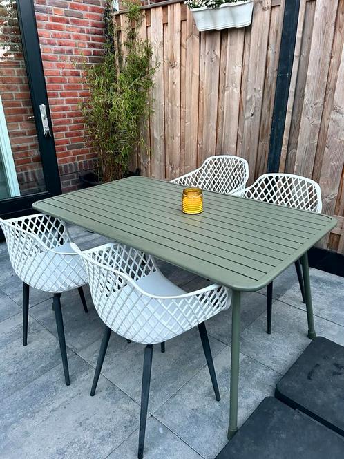 Tuinset 4-persoons | compleet - tuintafel - tuinstoelen, Tuin en Terras, Tuinsets en Loungesets, Gebruikt, Tuinset, Aluminium