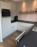 Zeer nette hoogglans taupe keuken incl.apparatuur+ garantie!, U-keuken, Wit, Ophalen of Verzenden, Zo goed als nieuw