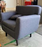 2 Fauteuils Blauw/Grijs + Kussens, Ophalen, Minder dan 75 cm, Zo goed als nieuw, Stof