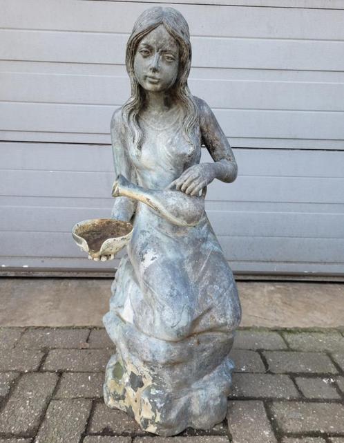 Antiek brons standbeeld fontein Vrouw met waterkruik, Antiek en Kunst, Antiek | Koper en Brons, Brons, Verzenden