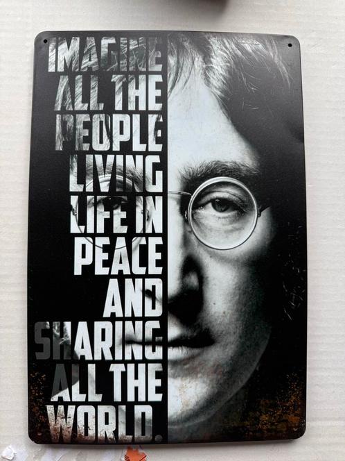 John Lennon Wanddecoratie bord 30 bij 20, Verzamelen, Muziek, Artiesten en Beroemdheden, Gebruikt, Ophalen of Verzenden
