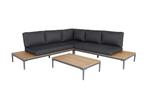 Colombus hoek-loungeset | Acacia en Aluminium | Antraciet, 5 zitplaatsen, Verzenden, Bank, Loungeset