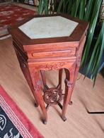 Antiek Chinees plantenstandaard rozenhout met steen, Antiek en Kunst, Ophalen of Verzenden