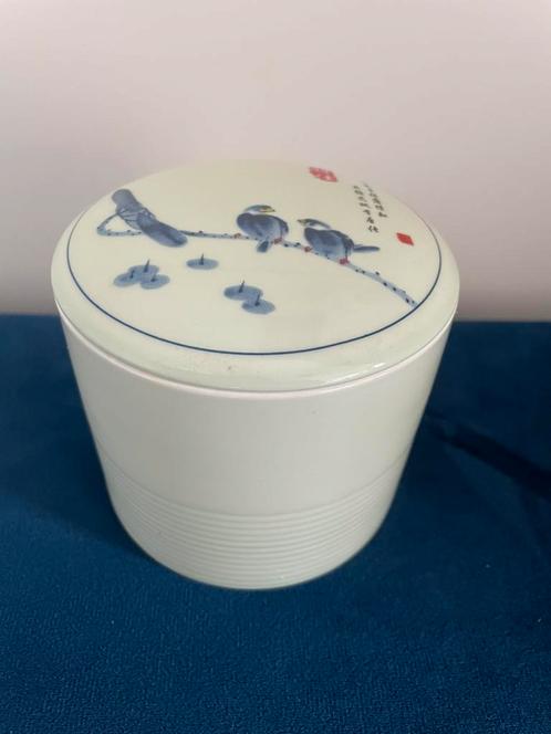 Vintage porseleinen Chinese theebus | vogeldecor | 1950-1999, Antiek en Kunst, Antiek | Keramiek en Aardewerk, Ophalen of Verzenden