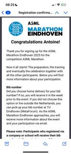 Startbewijs marathon Eindhoven, Sport en Fitness, Overige merken, Overige typen, Nieuw, Ophalen of Verzenden