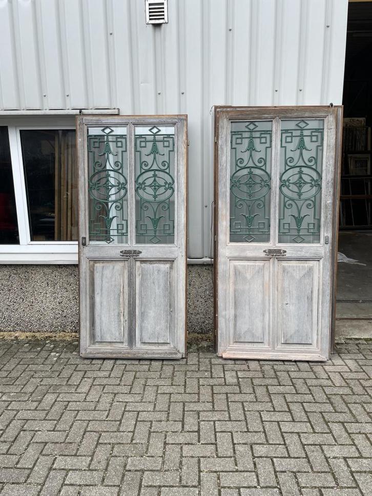 eiken antieke voordeuren, Doe-het-zelf en Verbouw, Deuren en Horren, Zo goed als nieuw, Buitendeur, 200 tot 215 cm, 80 tot 100 cm