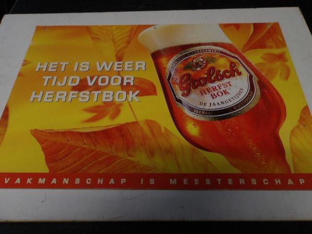 Grolsch reclameplaat (bord) (nr.2), Verzamelen, Biermerken, Nieuw, Reclamebord, Plaat of Schild, Grolsch, Ophalen of Verzenden
