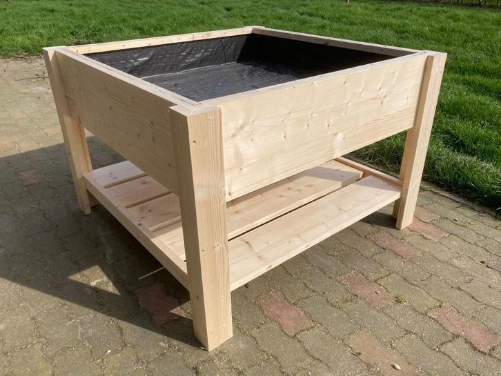 Moestuinbak, Tuin en Terras, Bloembakken en Plantenbakken, Nieuw, Hout, Binnen, Balkon, Tuin, 60 cm of meer, 60 tot 100 cm, Vierkant