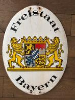 Oud ovaal gebold emaille Grensbord Freistaat Bayern, Antiek en Kunst, Antiek | Emaille, Ophalen of Verzenden