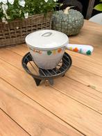 Le Creuset gietijzeren emaille finduepan incl rechaud, Ophalen, Zo goed als nieuw, Gietijzer, Koekenpan of Braadpan