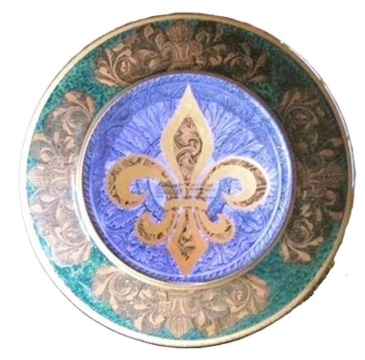 Bord Lily Fleur de Lis by Katherine's S/6 exclusief, Huis en Inrichting, Keuken | Servies, Nieuw, Bord(en), Overige stijlen, Verzenden