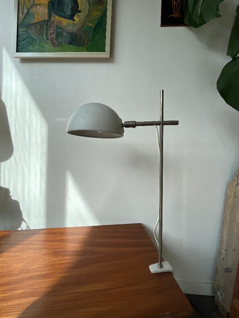 Jaren 50 60 vintage verstelbare bureaulamp klemlamp, Gebruikt, Overige materialen, Industrieel design, Arteluce Gino Sarfatti
