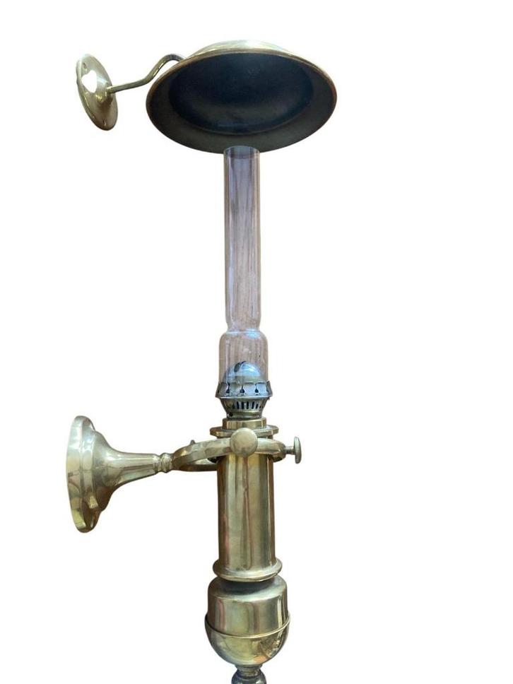 scheepsantiek oude messing scheepslamp olielamp pantrylamp, Antiek en Kunst, Antiek | Lampen, Ophalen of Verzenden