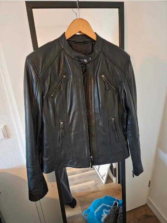 Zwarte lams leren damesjas – Dekkers – NIEUW - maat 40, Kleding | Dames, Jassen | Zomer, Nieuw, Maat 38/40 (M), Zwart, Ophalen of Verzenden