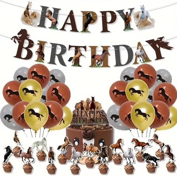 Paarden decoratie set happy Birthday deluxe, Dieren en Toebehoren, Paarden en Pony's | Overige Paardenspullen, Nieuw, Overige soorten