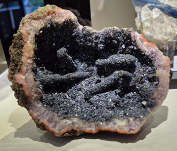 Unieke Amethist geode met Galena stalactieten. Marokko  beschikbaar voor biedingen