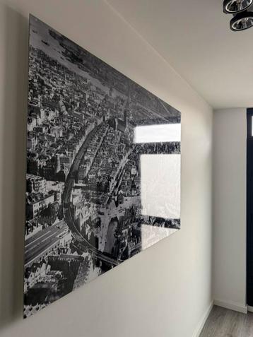 Kunstwerk grote zwart/wit foto Rotterdam centrum beschikbaar voor biedingen