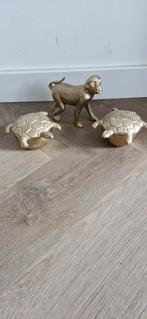 Gouden decoratie set: schildpadden en aap, Ophalen, Zo goed als nieuw