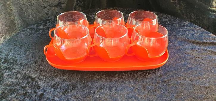 prachtig vintage theeglazen set, Huis en Inrichting, Keuken | Servies, Zo goed als nieuw, Glas of Glazen, Overige stijlen, Glas