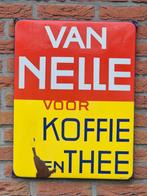 Emaille reclamebord Van Nelle Koffie en Thee, Ophalen of Verzenden, Gebruikt, Reclamebord
