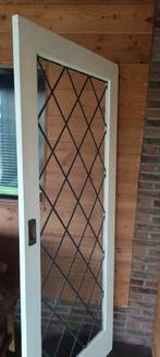 Oude glas in lood schuifdeur in prima staat, Gebruikt, 80 tot 100 cm, Binnendeur, Ophalen of Verzenden