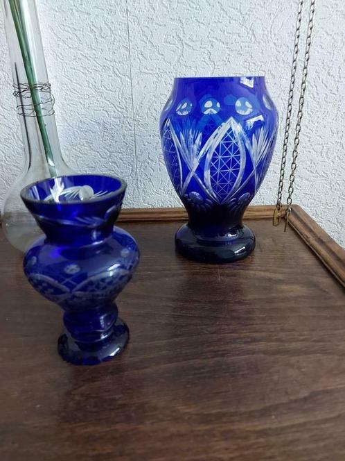 Verschillende kristal en glazen vazen, Huis en Inrichting, Woonaccessoires | Vazen, Zo goed als nieuw, Overige kleuren, Minder dan 50 cm