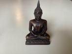 Handgesneden, zittende, hardhouten Thaise boeddha III, Ophalen of Verzenden