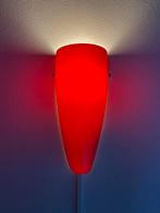 3 Rode Wandlampjes E27 Glazen Kappen, Ophalen of Verzenden, Gebruikt, Glas
