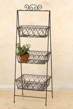 Mooie Etagère, Rekje met 3 mandjes, Kruidenrek, zwart metaal, Ophalen of Verzenden, Nieuw
