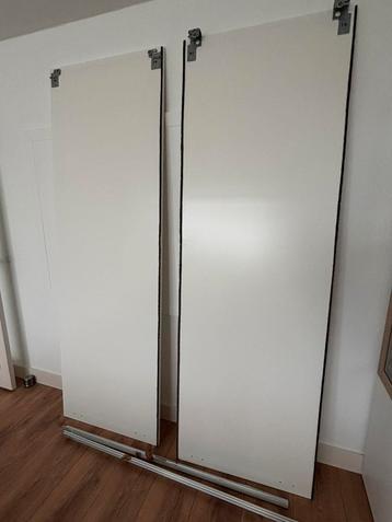 2 witte Hasvik schuifdeuren voor Pax kast wit 236cm