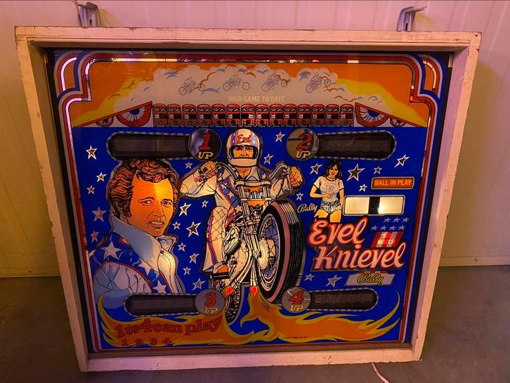 EVEL KNIEVEL speelveld en kopruit, Verzamelen, Automaten | Flipperkasten, Dot-matrix, Onderdeel of Defecte kast, Ophalen of Verzenden