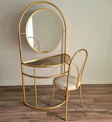 Messing vintage retro make up tafel vanity hollywood regency beschikbaar voor biedingen