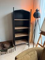 Zwart Woood boekenkastje op wieltjes met glas, Gebruikt, Glas, 150 tot 200 cm, 25 tot 50 cm