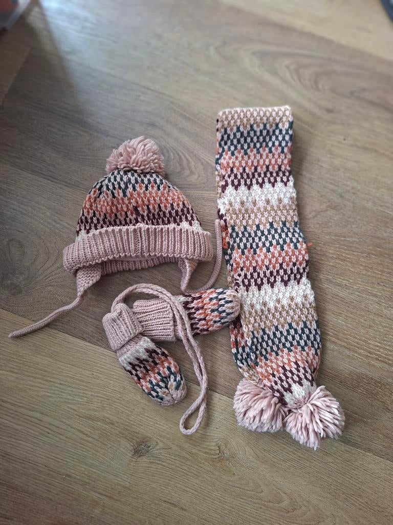 Prenatal Sjaal Muts Wanten Set Maat 62/68, Kinderen en Baby's, Babykleding | Mutsen, Sjaals en Wanten, Maat 62, Ophalen of Verzenden