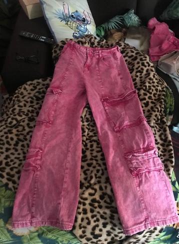 Roze denim Cargo broek  beschikbaar voor biedingen