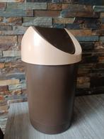 Vintage klep prullenbak Bruin, Kunststof, Gebruikt, Ophalen of Verzenden, Minder dan 10 liter