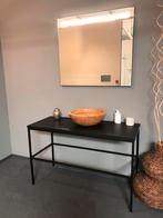 Badmeubel met spiegel en bamboo waskom, Huis en Inrichting, Badkamer | Badkamermeubels, Ophalen, Nieuw, 50 tot 100 cm, Minder dan 100 cm