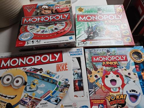 4 keer kinder monopoly in verschillende themas., Hobby en Vrije tijd, Gezelschapsspellen | Bordspellen, Zo goed als nieuw, Ophalen of Verzenden