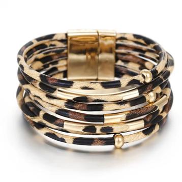 Leren Luipaard Dames Armband beschikbaar voor biedingen