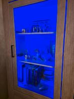 Vitrinekast met RGB LED Pronto Wonen (185 cm) Oak Wood, Ophalen, 50 tot 100 cm, Zo goed als nieuw, 150 tot 200 cm