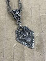 ketting met wolf hanger, Ophalen of Verzenden, Zo goed als nieuw, Zilver, Overige materialen