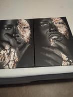 2 canvas schilderijen 40/60 cm per schilderij., Antiek en Kunst, Ophalen